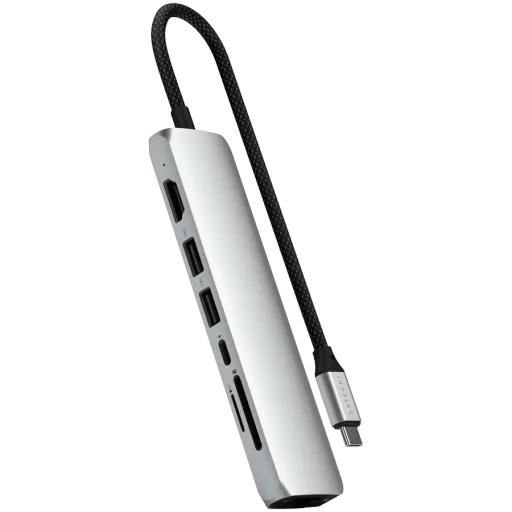 SATECHI  Slim 7 Multiport  Multiport Adapter , Silver