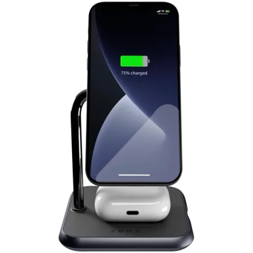 Бездротова зарядка ZENS Magnetic 3-in-1 Aluminium Wireless Charger, Black