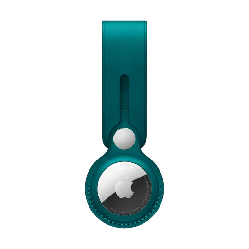 Breloc APPLE din piele pentru AirTag, Forest Green
