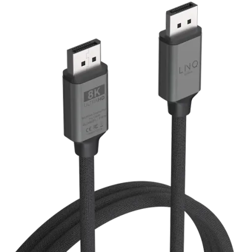 LINQ Кабель DisplayPort , Серый/Чёрный, 2м