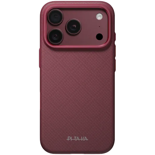 Husă PITAKA Argyle cu MagSafe pentru iPhone 18 Pro, Burgundy