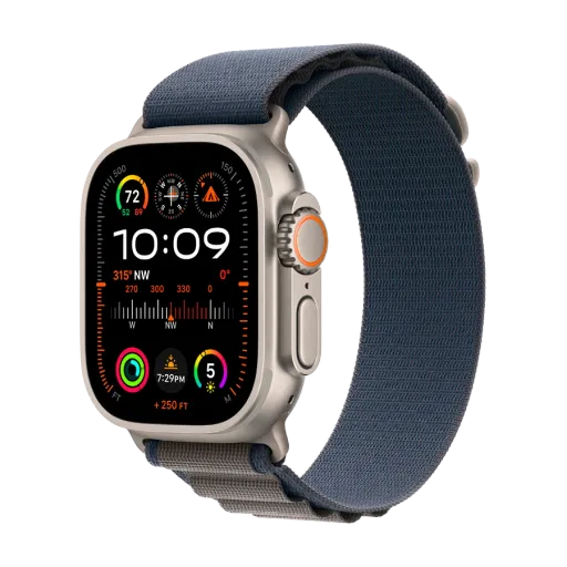 Apple Watch Ultra 2 GPS + Cellular, 49mm Titanium Case with Blue Alpine Loop - Large, Model A2986