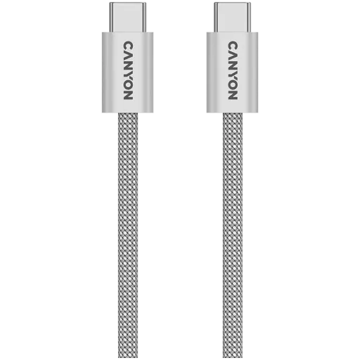 CANYON USB-C to USB-C Cable , Ашық сұр, 1м