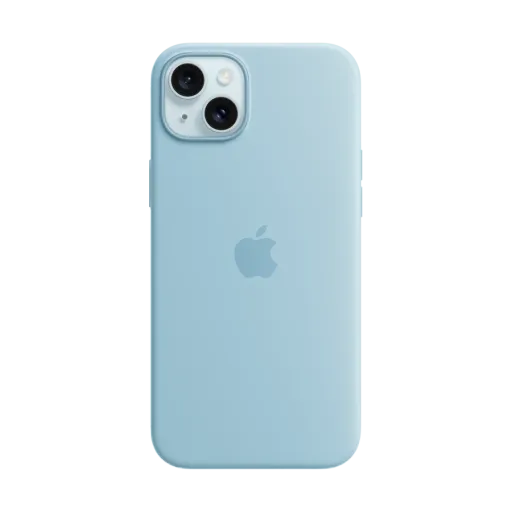 Чехол APPLE силиконовый с MagSafe для iPhone 15 Plus, Голубой
