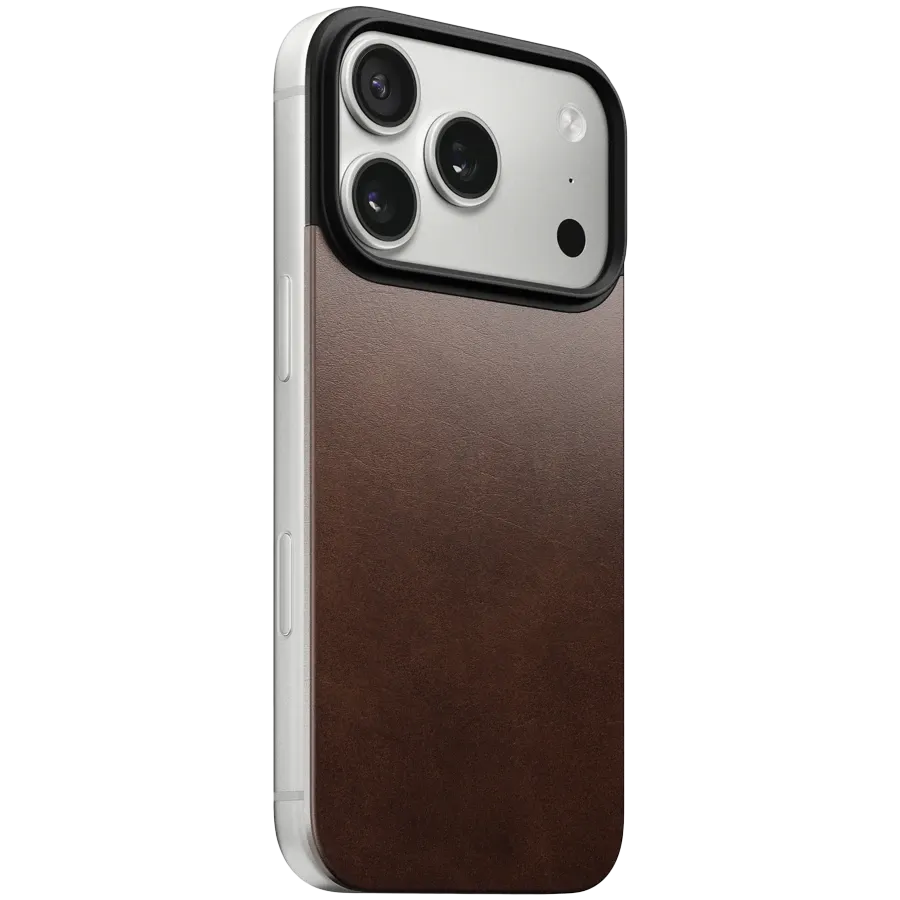 photo 2 - NOMAD Case Magnetic Leather Back თან MagSafe Brown for iPhone 17 Pro