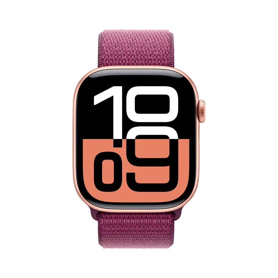 photo 2 - Apple Watch Series 10 GPS, Спортивный ремешок Plum, 42мм, Розовое золото