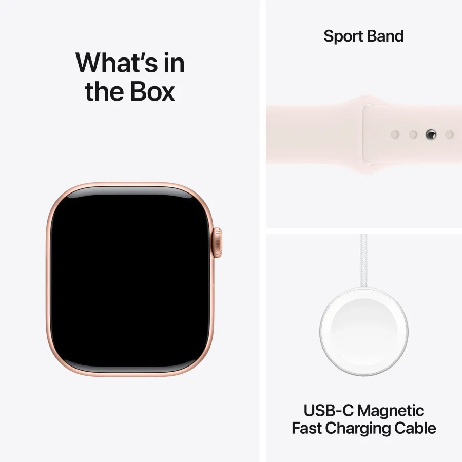 photo 10 - Apple Watch Series 10 GPS 46mm Rose Gold Aluminium Case with Light Blush Sport Band - S/M, Model A2999