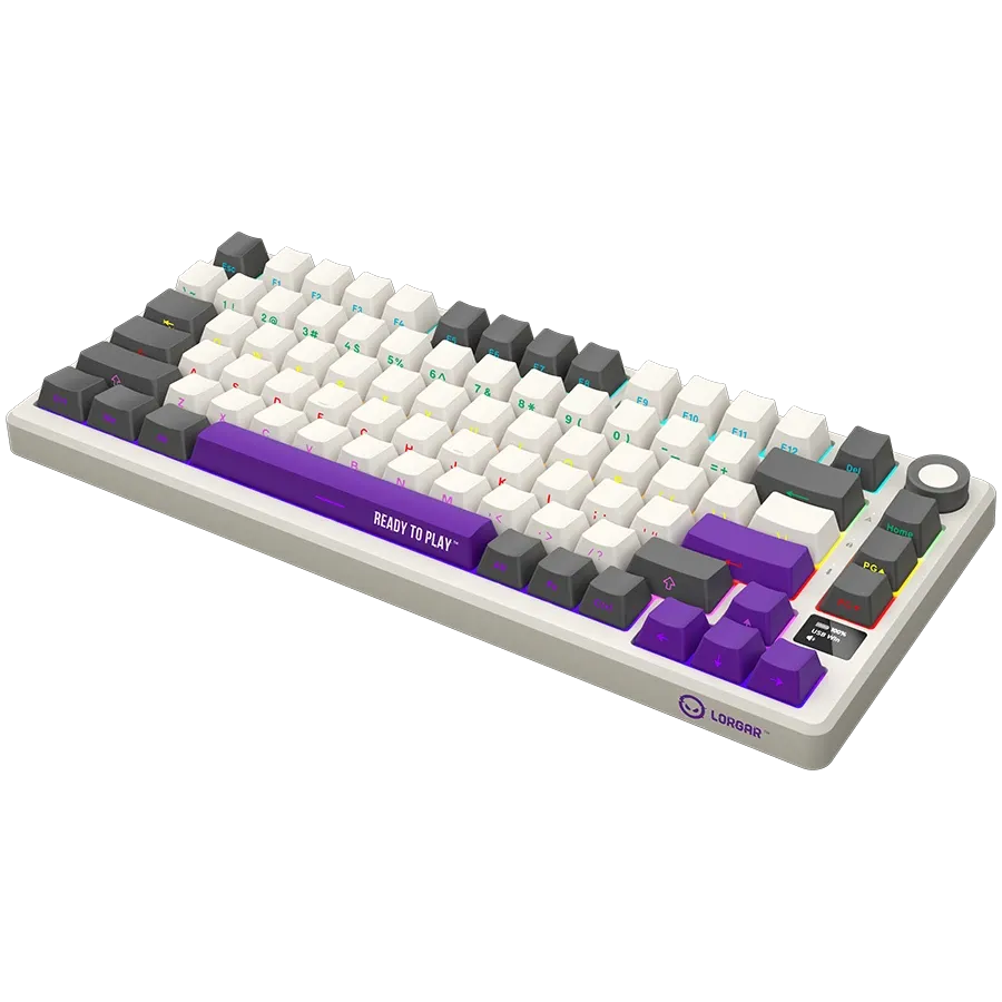 photo 2 - Клавиатура беспроводная игровая Lorgar KBP7075W Wireless Gaming Mechanical Pro Beige