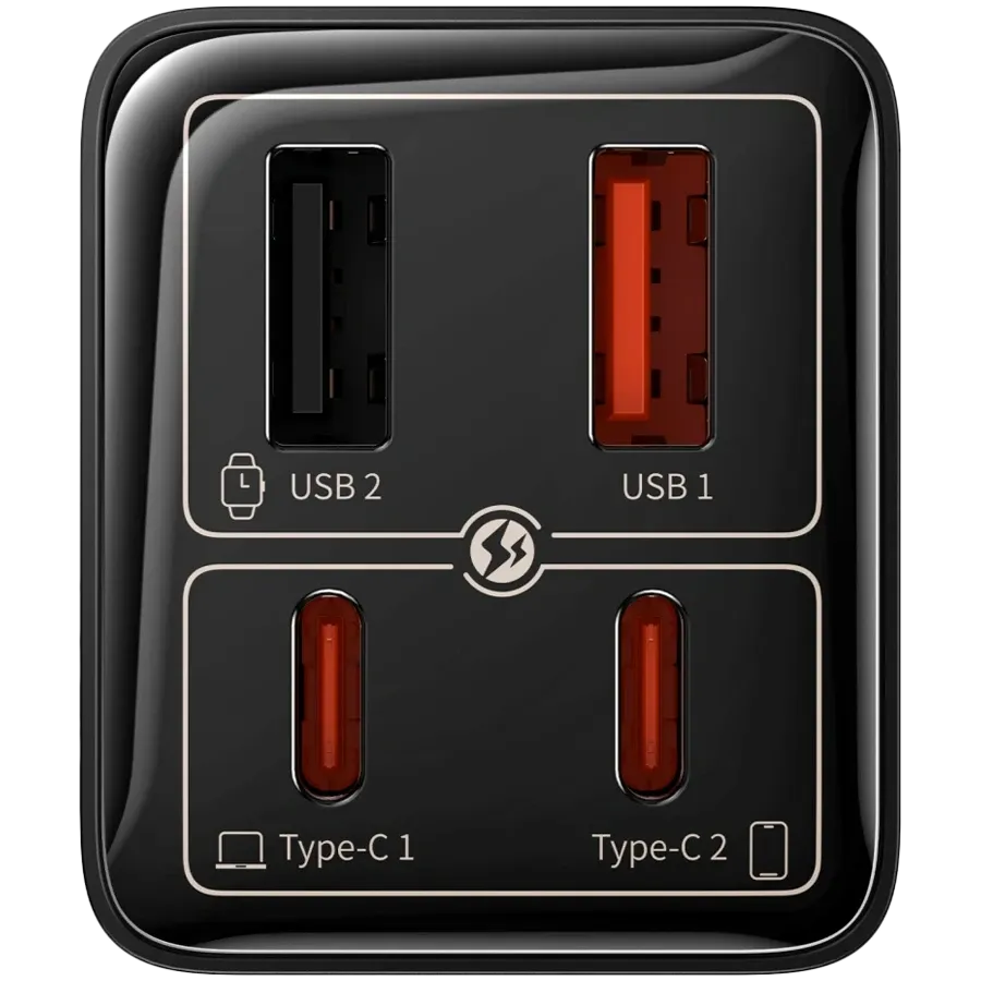 photo 3 - Power Adapter BASEUS 4*USB/USB-C 2*USB Type C, 2*USB Type-A, 65 vatt