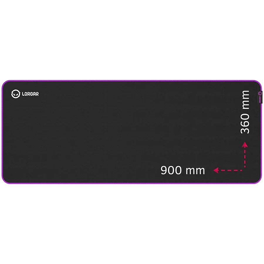 photo 1 - LORGAR Multispandex mousepad with purple rubber, Чёрный