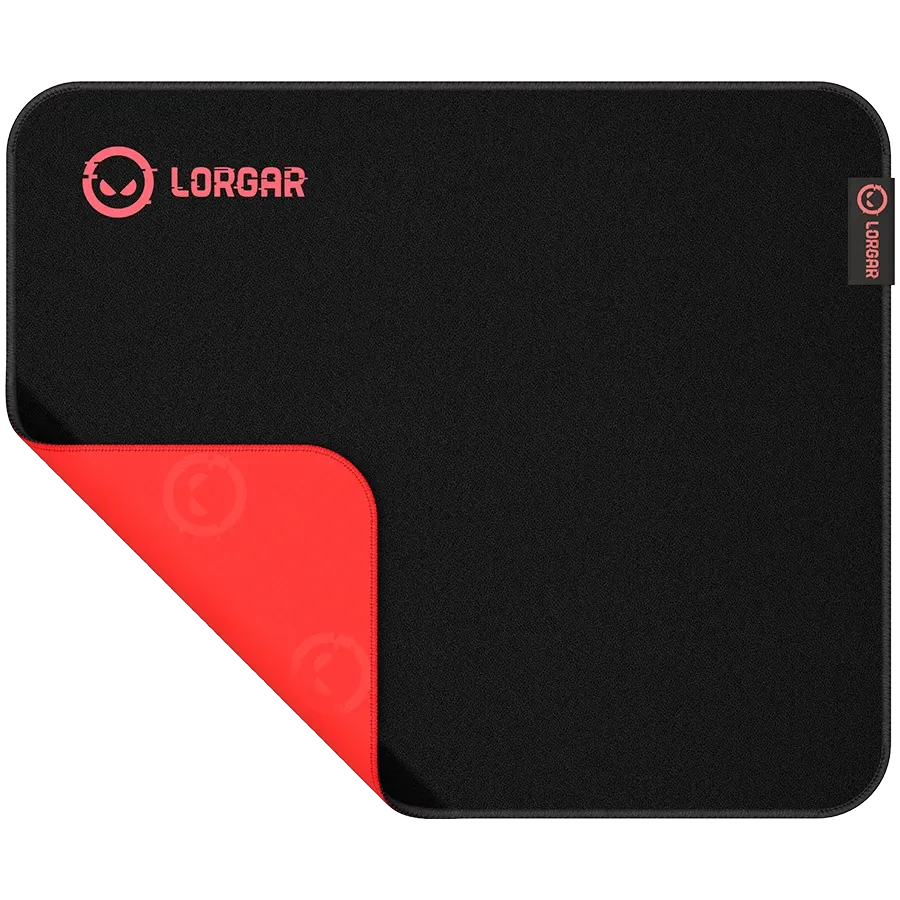 photo 2 - LORGAR Jacquard mousepad with red rubber, Чёрный