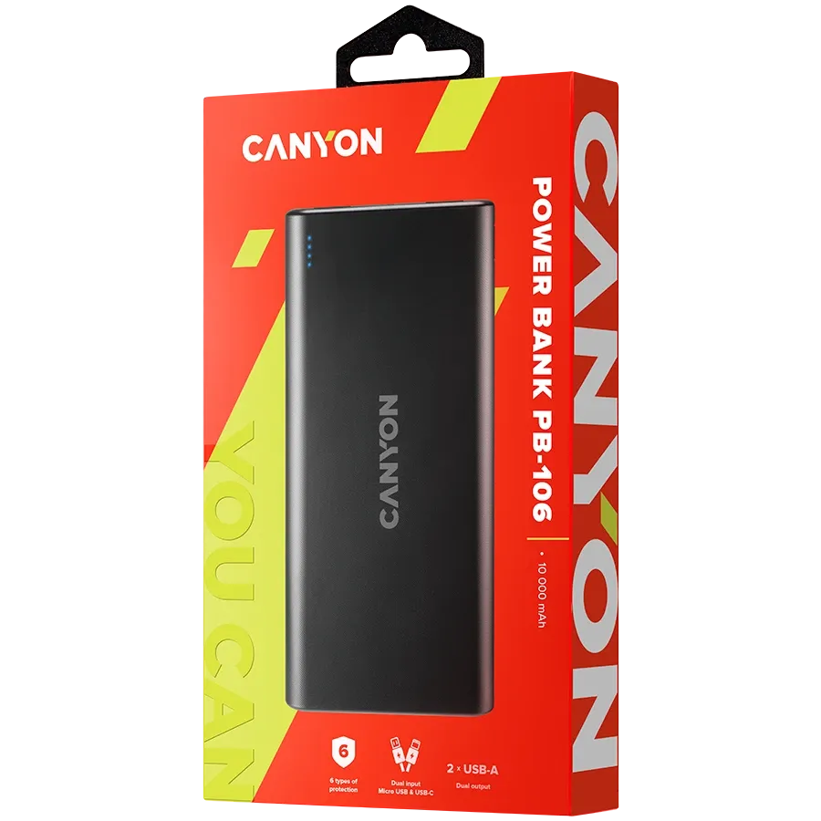 photo 3 - CANYON PB-106 Живлення - зарядний пристрій для батареї, 10000 мА/год