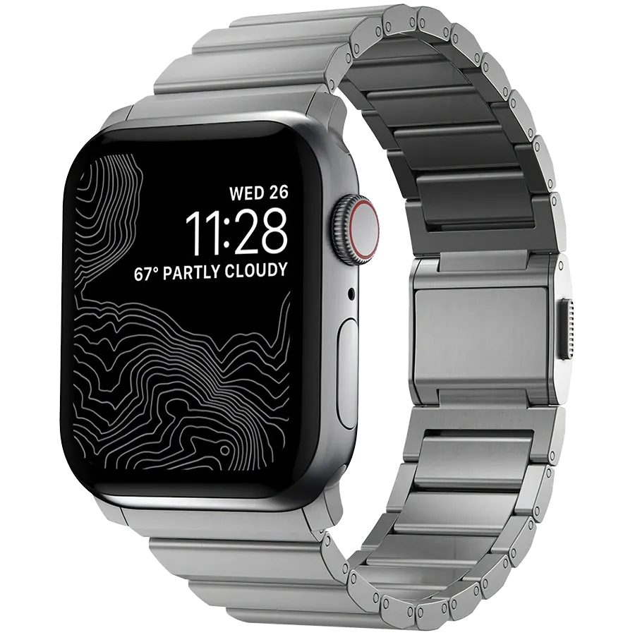 photo - NOMAD Steel Band за Apple Watch 44/42mm Ремінець Steel Band Сріблястий за Apple Watch 42 mmApple Watch 44 mmApple Watch 45 mm 42/44/45 mm