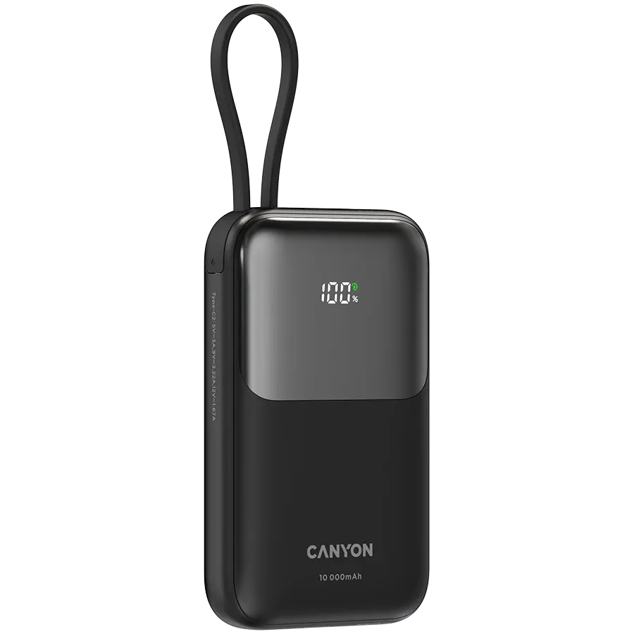 photo 3 - Портативное зарядное устройство CANYON OnPower 101, 10000 мА·ч, Чёрный