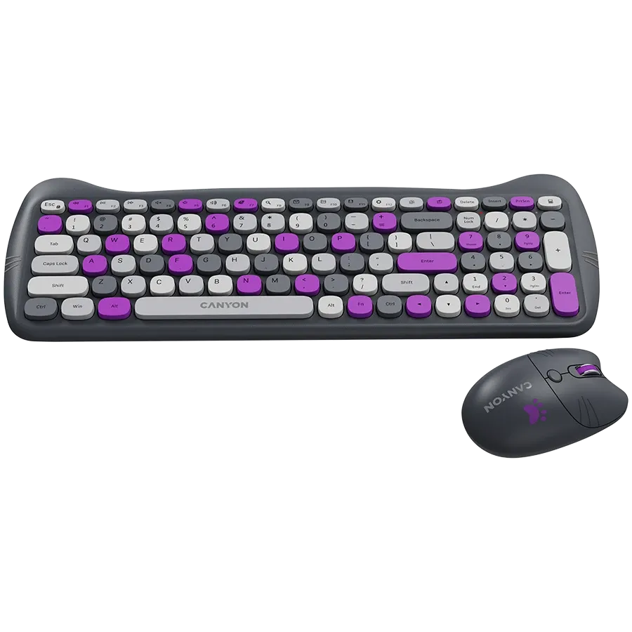 photo 2 - CANYON HSET-W6 Клавиатура, Фиолетовый