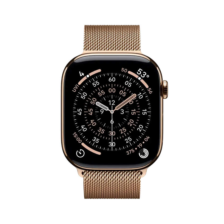 photo 2 - Apple Watch Series 11 GPS + Cellular,  Gold Milanese Loop, S/M, 46mm, Gold Titanium