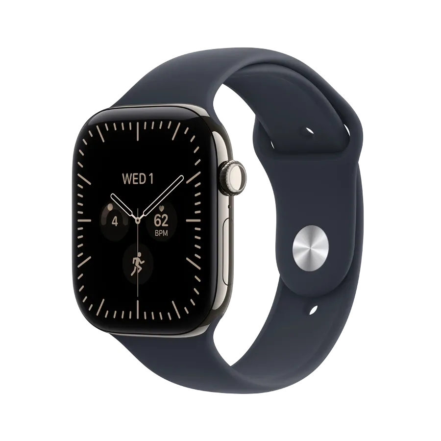 Apple Watch Series 12 GPS + Cellular,  Navy Blue Sport Band, S/M, 42mm, Natural Titanium – photo 1