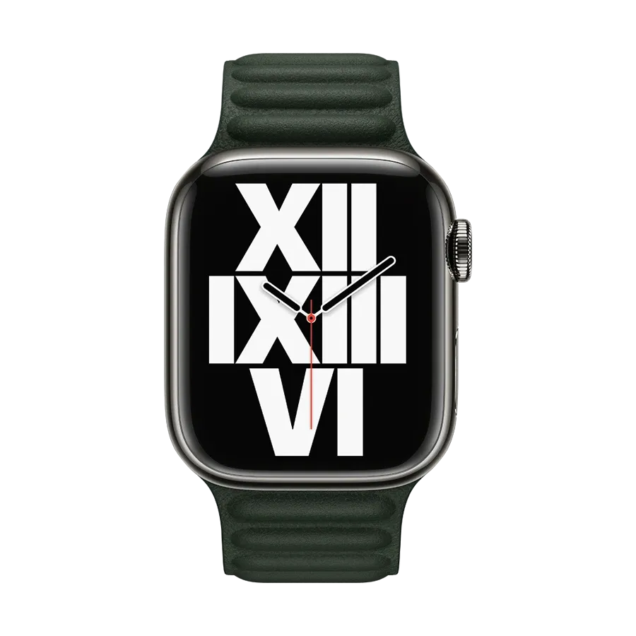 photo 3 - Kəmər Apple Leather Link, Apple Watch üçün, 38/40/41 mm, M/L, Sequoia Green