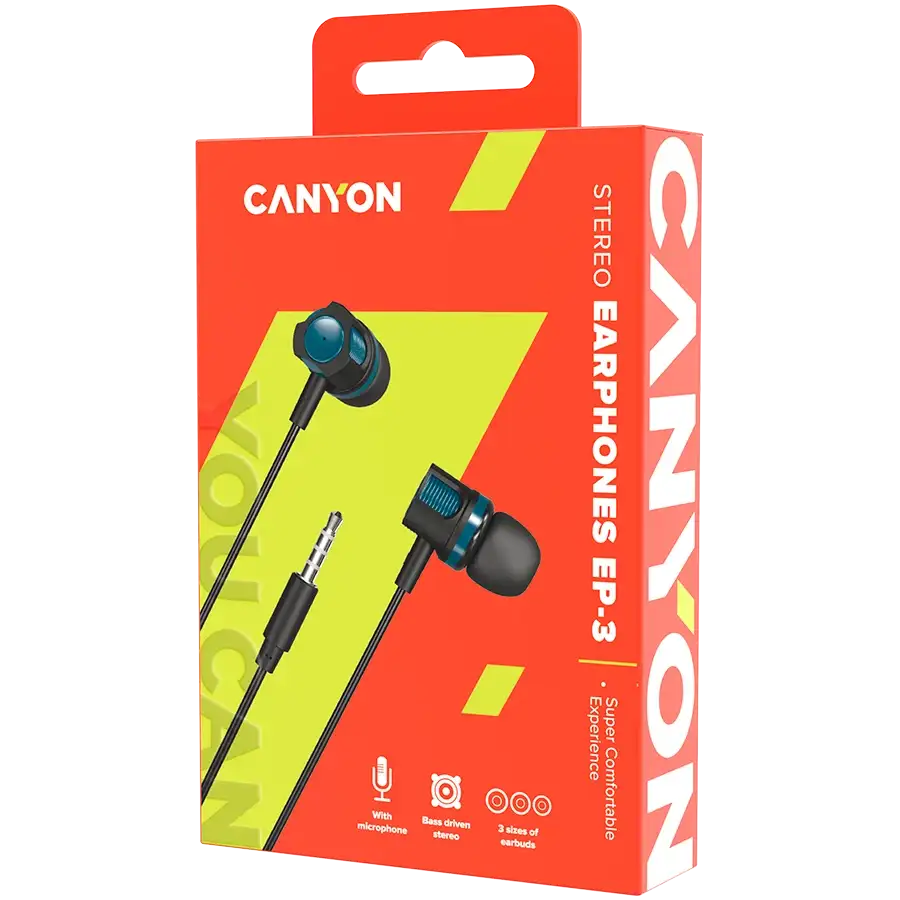 CANYON EP-3 Проводные наушники, Зеленый – photo 3
