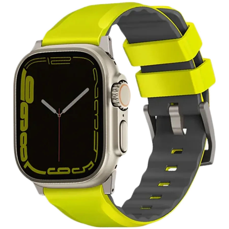 Silicone band UNIQ Linus Airosoft for Apple Watch, 42/44/45/49 mm, Lime Green – photo