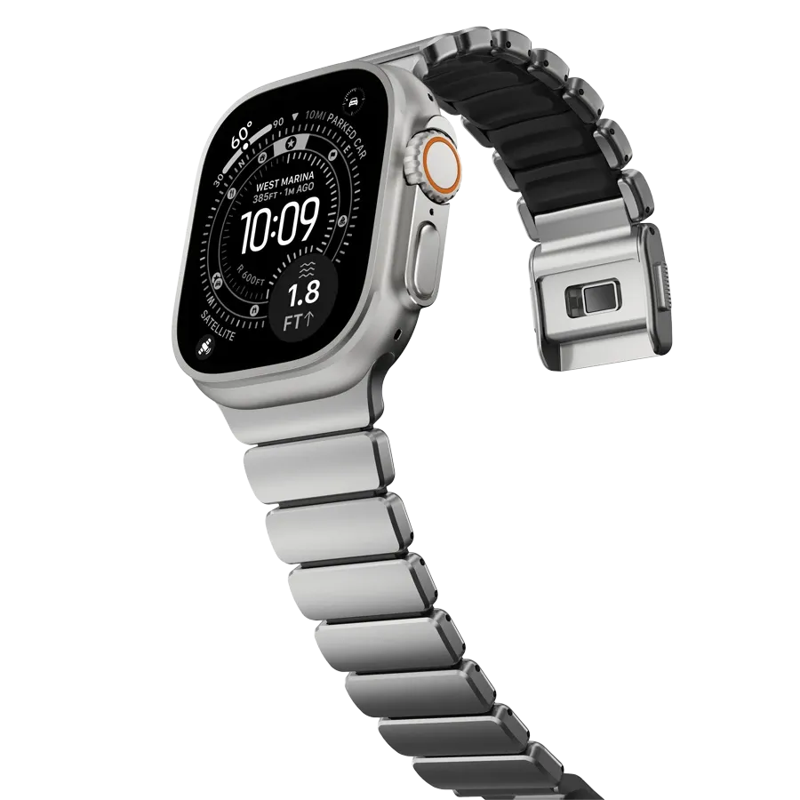 photo 3 - NOMAD Band Extension for Apple Watch 42/44/45/49 mm, Natural Titanium/Black