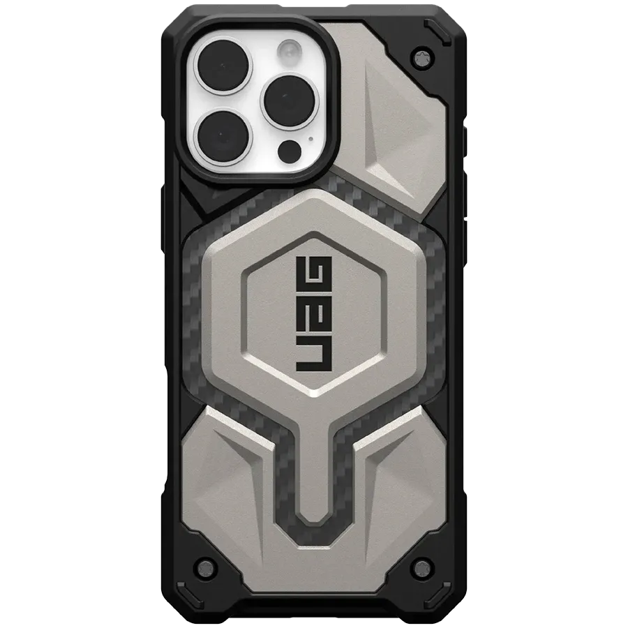 photo - Чехол UAG Monarch Pro с MagSafe для iPhone 16 Pro, Титан