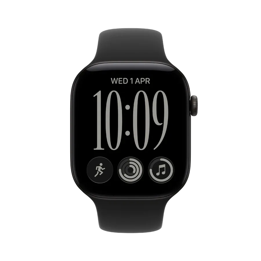 Apple Watch Series 12 GPS + Cellular,  Спортивний ремінець чорного кольору, M/L, 42mm, Чорний – photo 2