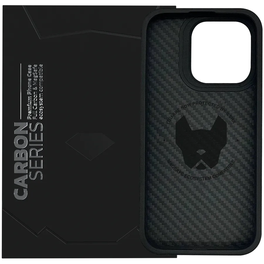 photo 2 - Чехол iLera Carbon Series для iPhone 15 Pro Max, Чёрный