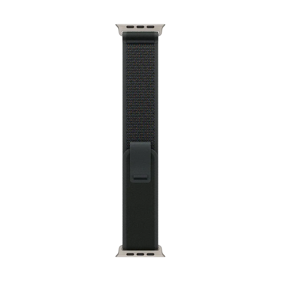 photo 1 - Apple 49mm Trail Loop - Natural Titanium Finish Band for Apple Watch 44/45/46/49 mm, Size S/M, Black