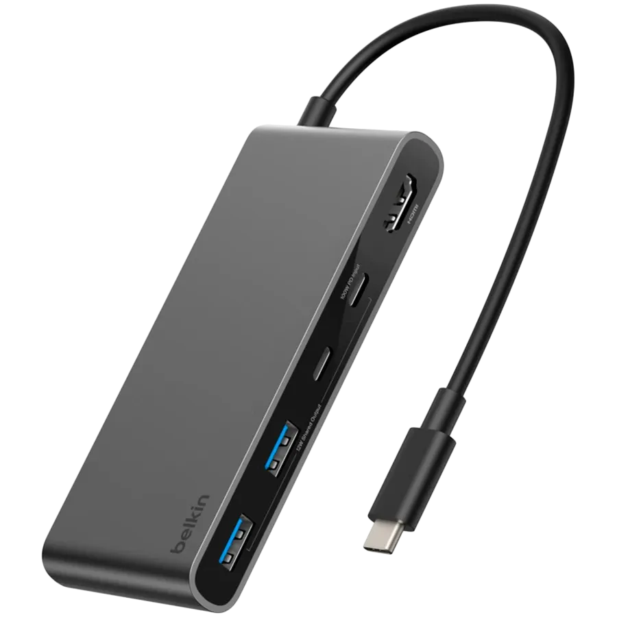 Adaptor BELKIN USB-C Hub cu 7 porturi și două porturi USB-C, Space Gray – photo 2