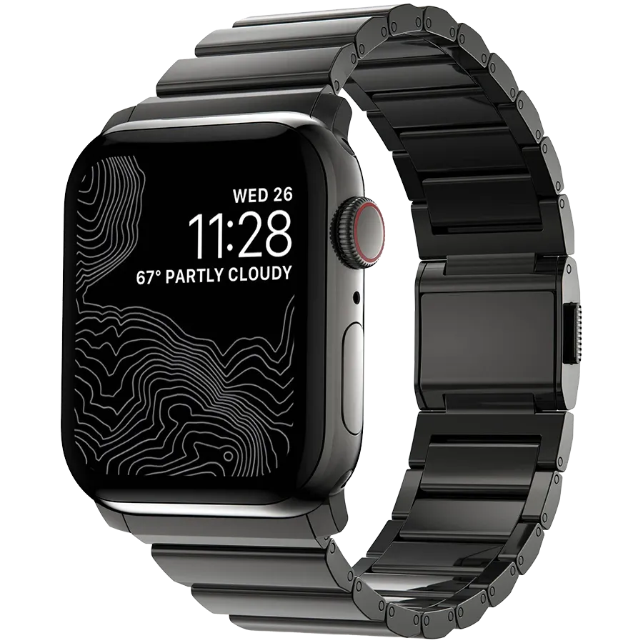 photo - NOMAD Steel Band for Apple Watch 44/42mm Ремешок  for Apple Watch 42/44/45 mm, Графит