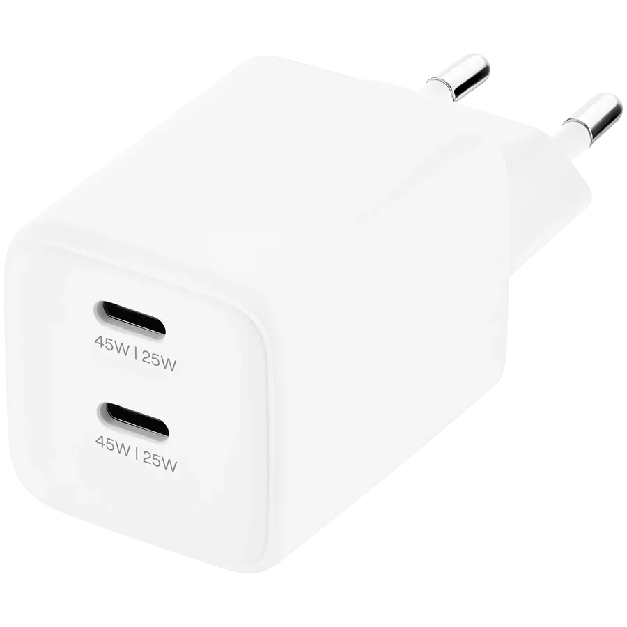 photo 1 - UBEAR Қуат адаптері 2*USB-C 2*Қысымды теңестіру жүйесі, 45 Вт