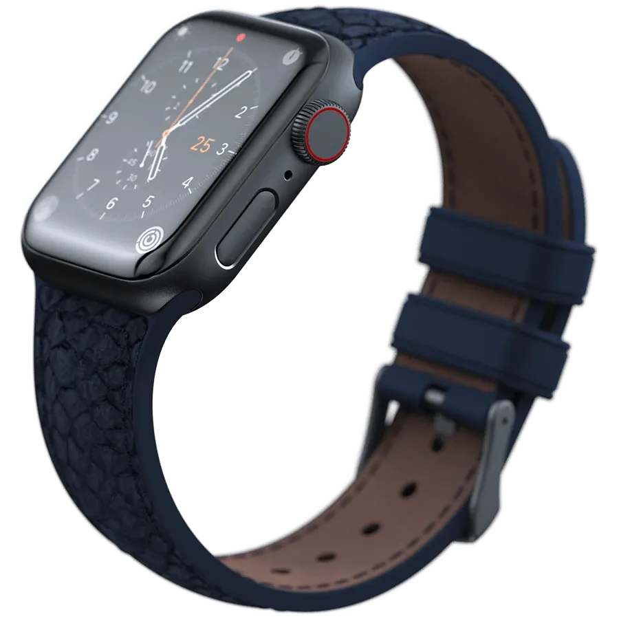 photo 2 - NJORD Salmon Leather Strap for Apple Watch 44/45 mm, Petrol