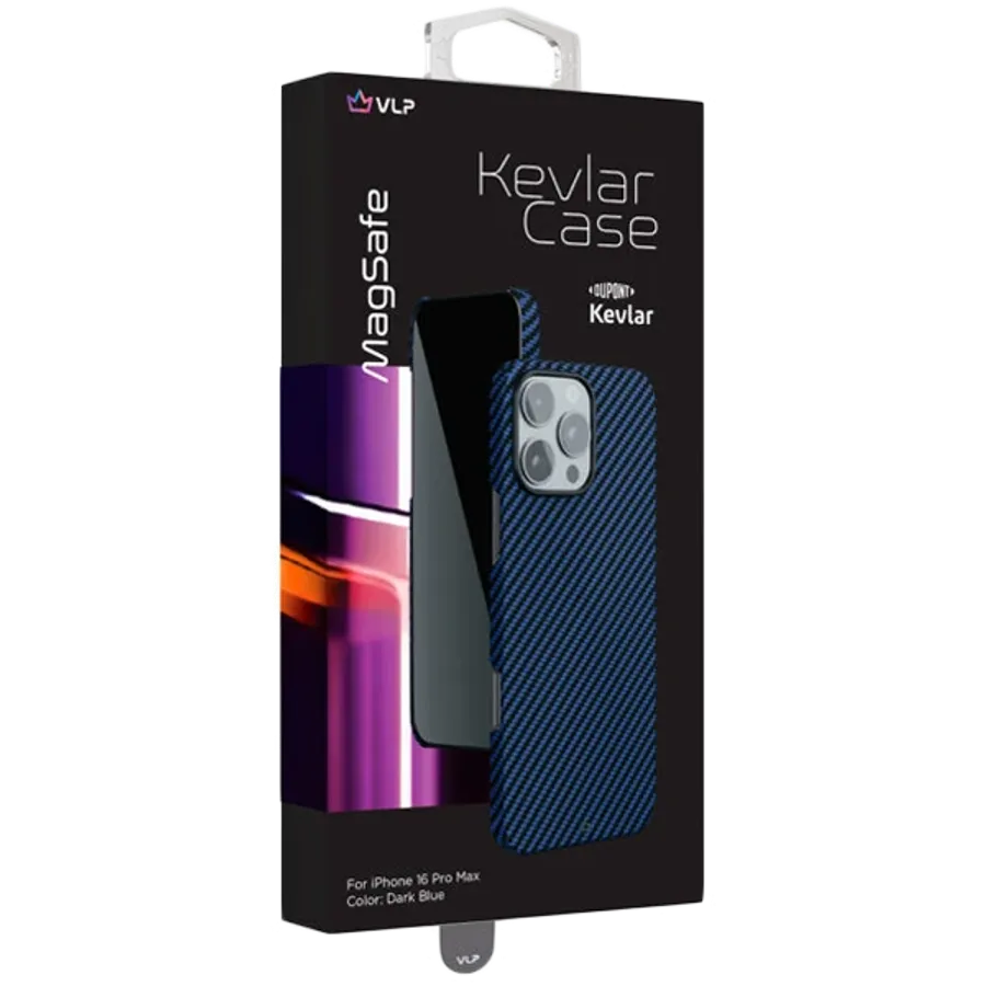 photo 3 - VLP Protective Case Kevlar Case with MagSafe Dark Blue for iPhone 16 Pro Max