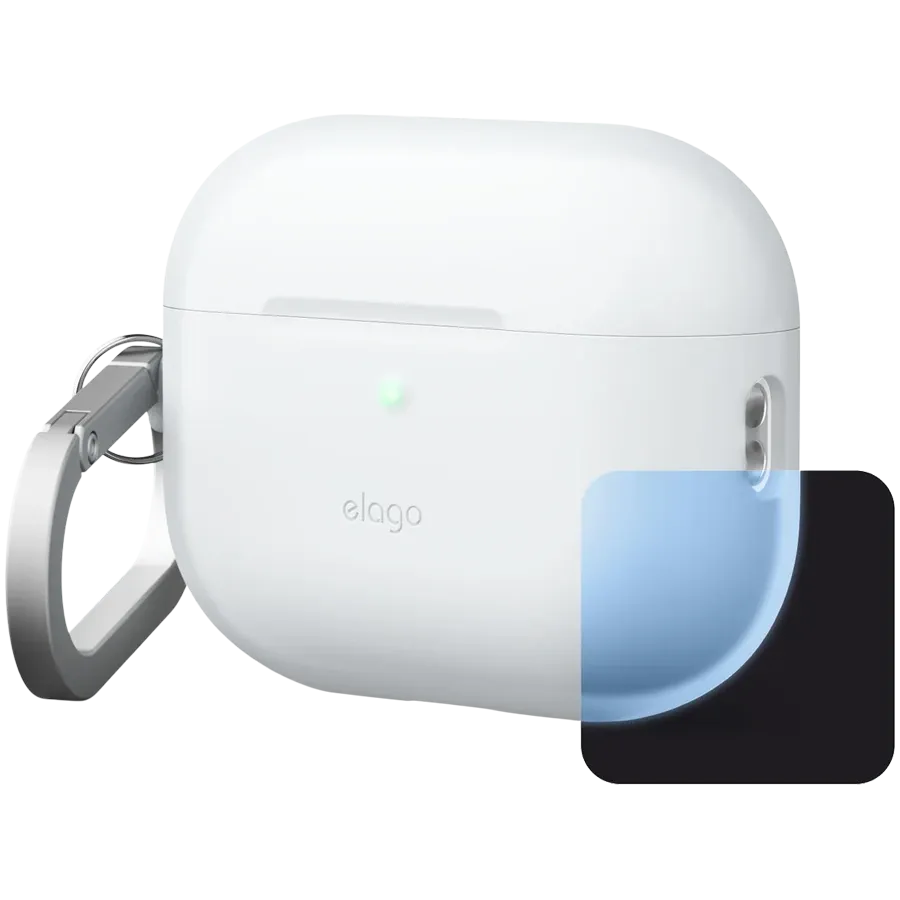 photo - ELAGO Чехол Silicone Hang case  Голубое ночное сияние для AirPods Pro (Gen3)