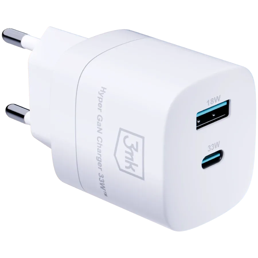 photo - 3MK Адаптер питания 2*USB/USB-C, 33 Вт