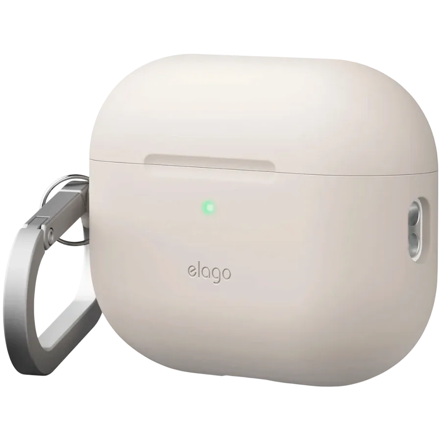 photo - ELAGO Чохол Silicone Hang case  Бежевий для AirPods Pro (Gen3)