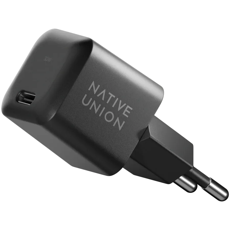 photo - Зарядное устройство NATIVE UNION Fast GaN Charger PD 30W USB-C Port Black (FAST-PD30-2-BLK-EU)