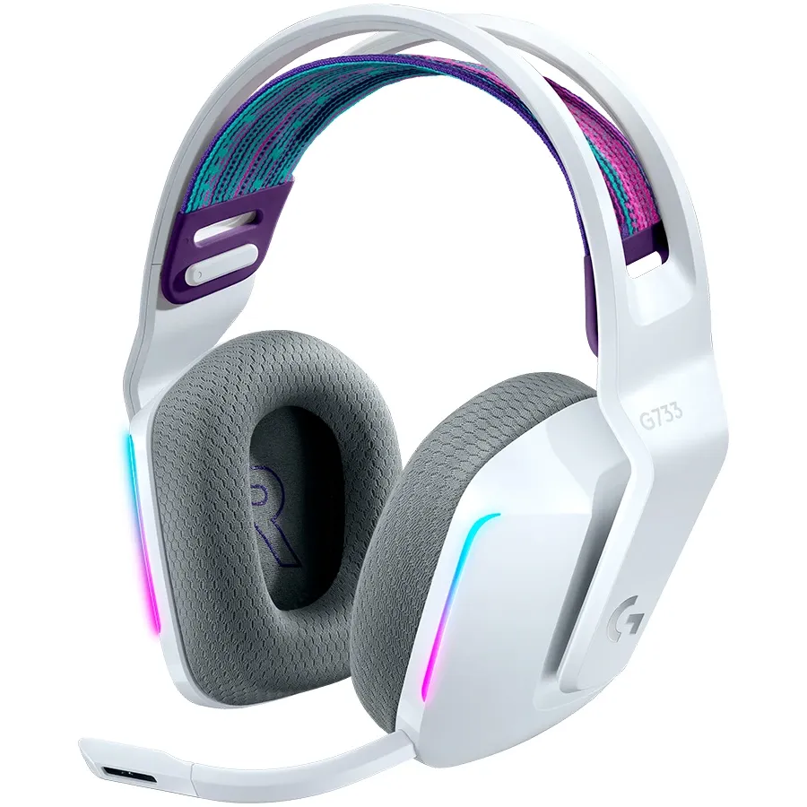 photo 1 - Наушники LOGITECH G733 Lightspeed Wireless RGB Gaming White (L981-000883)