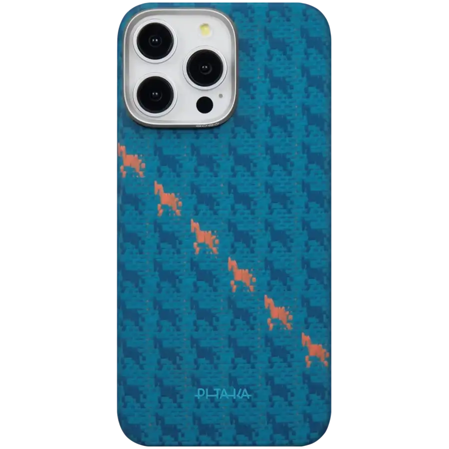 Husă PITAKA Happiness Rides cu MagSafe pentru iPhone 16 Pro Max, Indigo – photo