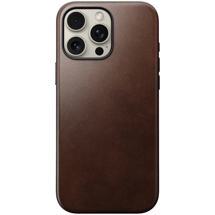 photo - Чохол NOMAD Modern Leather with MagSafe Rustic Brown для iPhone 16 Pro Max