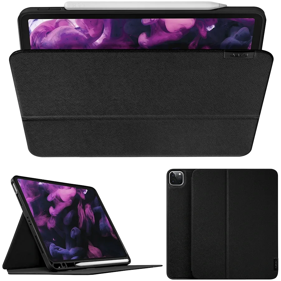 photo 5 - Обложка Smart Folio LAUT PRESTIGE Folio Чёрная для iPad Pro 12,9 дюйма (3-го, 4-го и 5-го поколения)