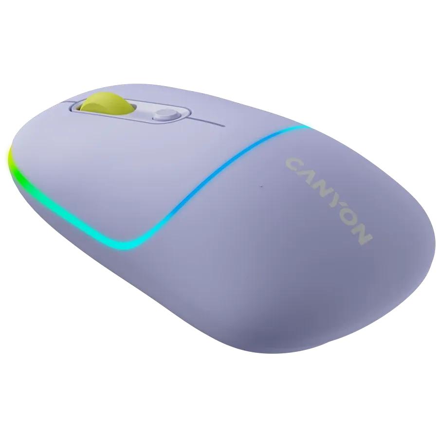photo 2 - Мышь CANYON MW-22 Dual Band RGB Wireless Mountain Lavender (CNS-CMSW22ML)