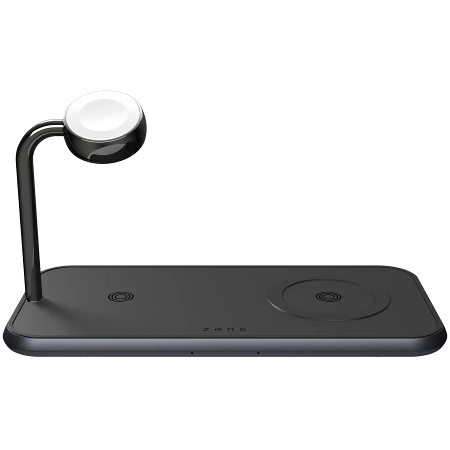 photo 2 - Бездротовий зарядний пристрій ZENS Dual + Watch Aluminium Magnetic Wireless Charger - Black