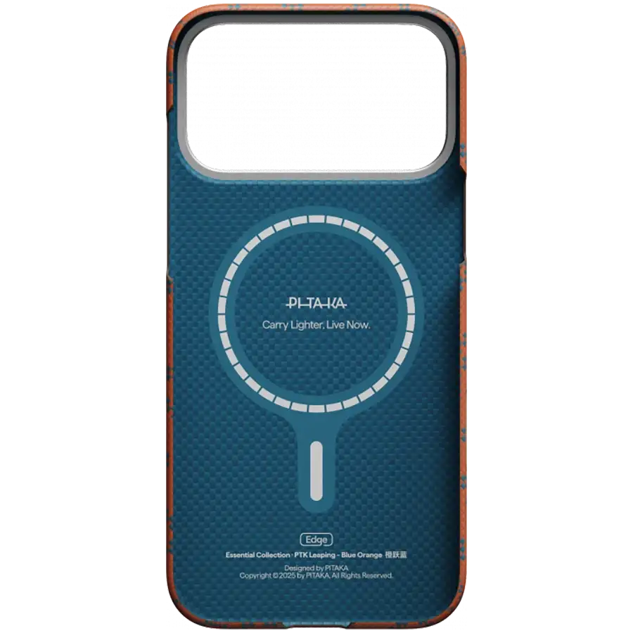 PITAKA Чехол Monogram с MagSafe Синий/Оранжевый для iPhone 17 Pro Max – photo 3