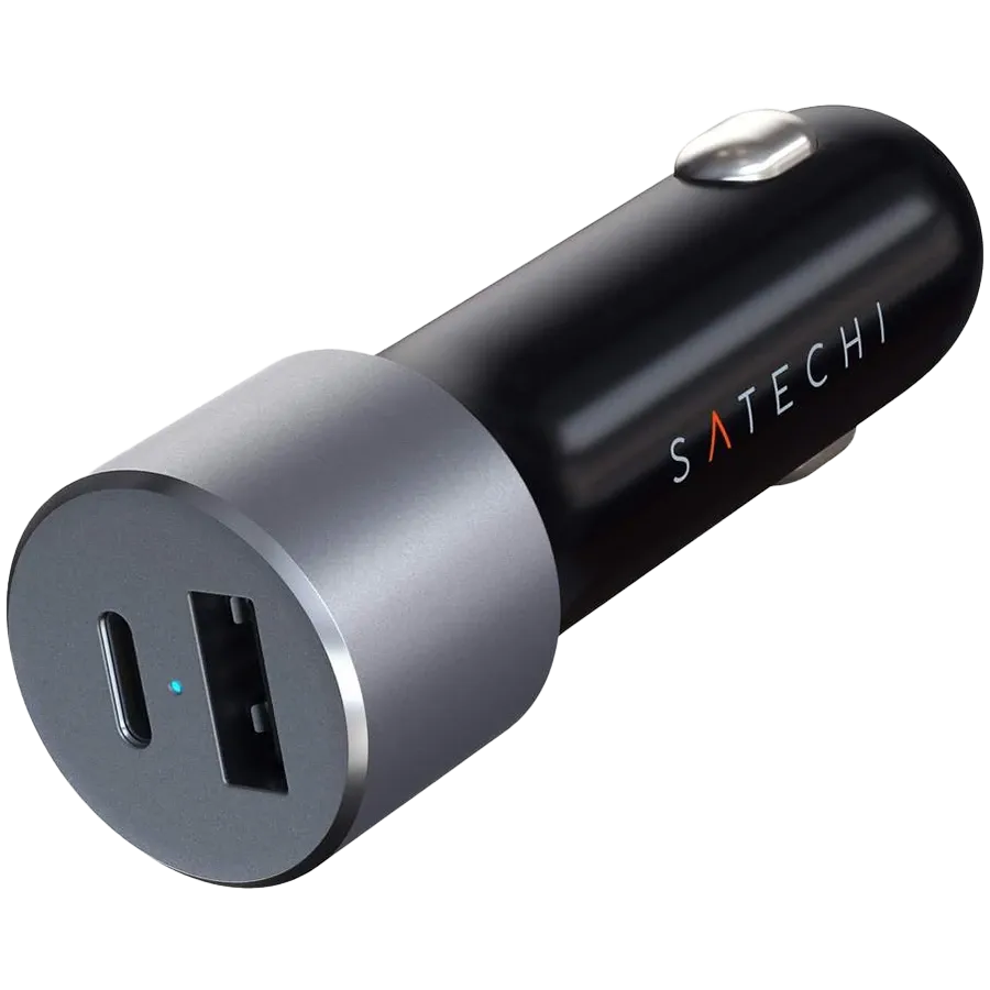 photo 1 - Автомобильный адаптер SATECHI USB/USB-C, 72 Вт, Серый