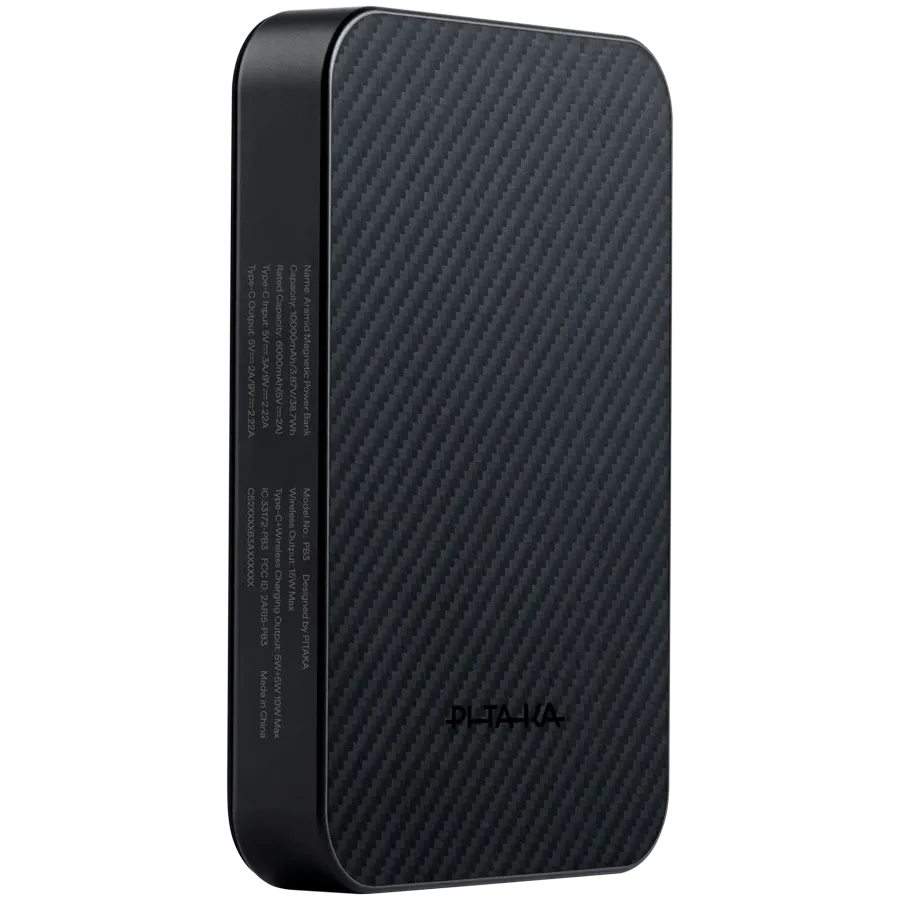 photo 2 - Портативное зарядное устройство PITAKA Qi 2, 10000 мА·ч, Чёрный