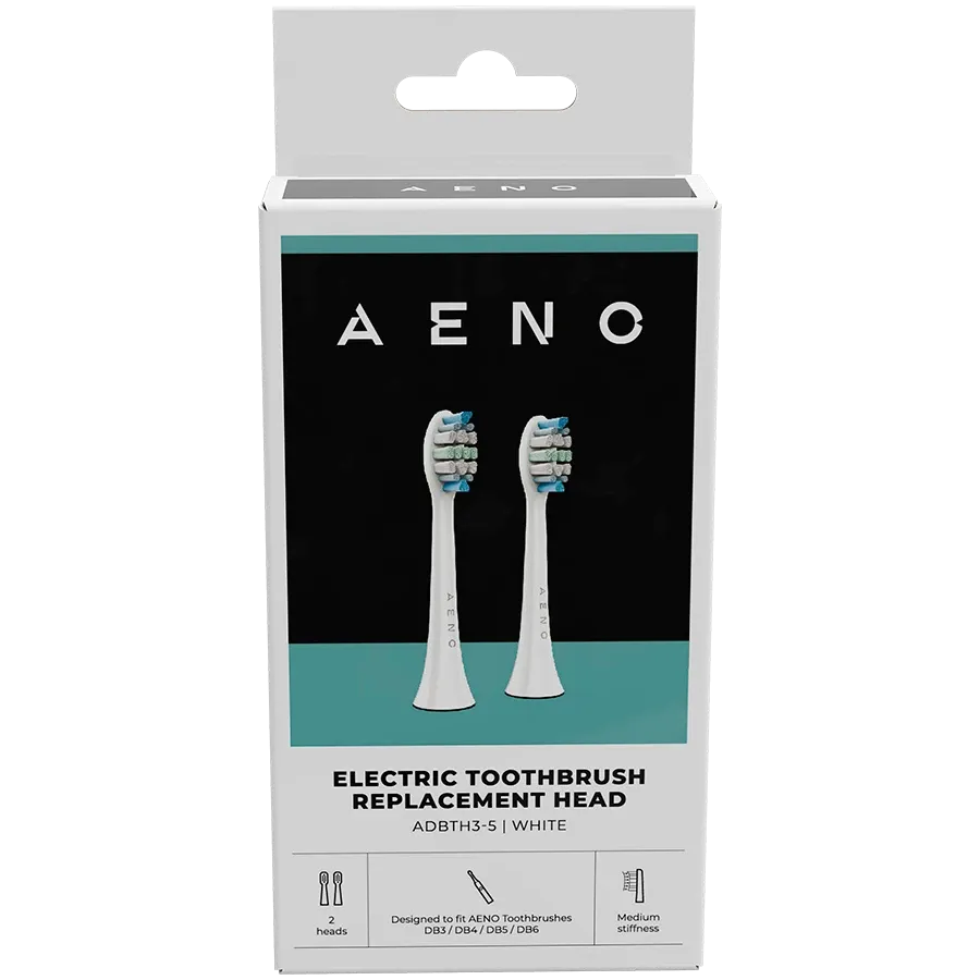photo 2 - AENO  for AENO DB3 Toothbrush, AENO DB4 Toothbrush, AENO DB5 Toothbrush, AENO DB6 Toothbrush, ՍպիտակReplacement toothbrush heads, White, Dupont bristles, 2pcs in set