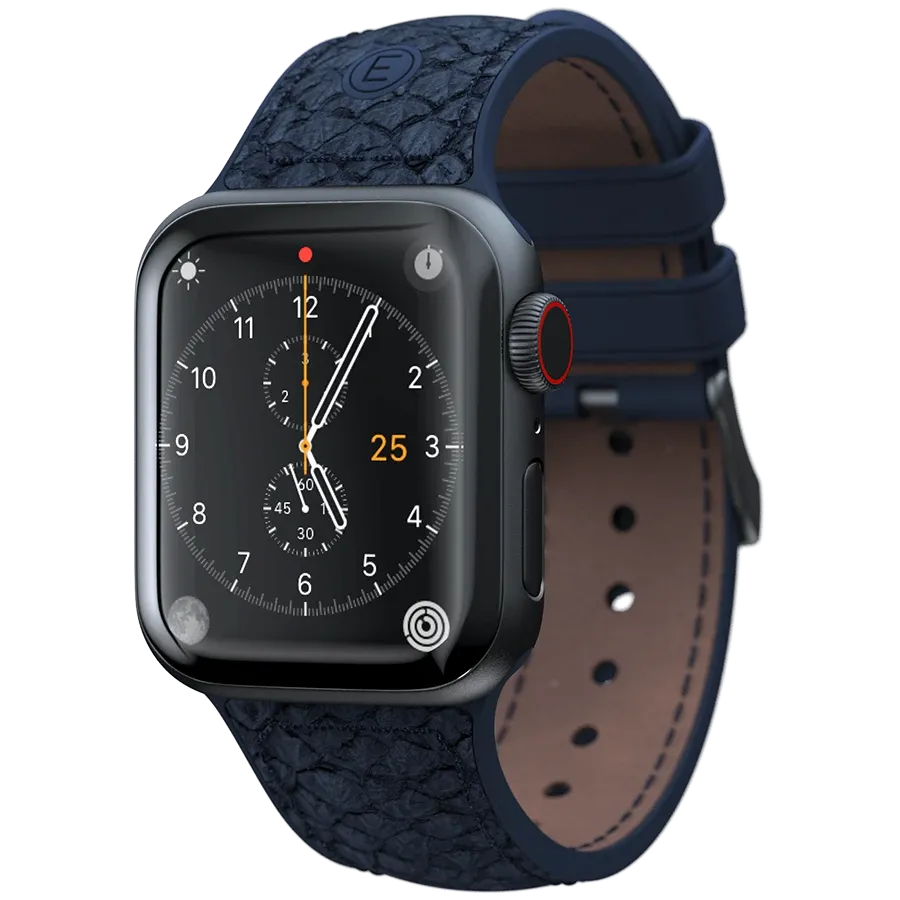 photo 1 - NJORD Salmon Leather Strap for Apple Watch 44/45 mm, Petrol