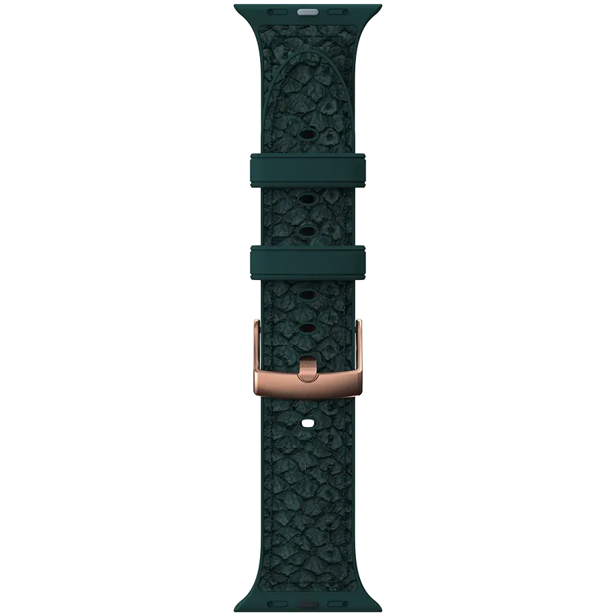 photo 3 - NJORD Salmon Leather Strap Ремешок для Apple Watch 40/41 mm, Темно-зеленый